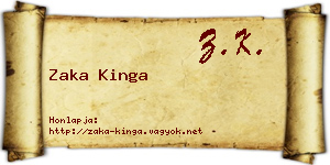 Zaka Kinga névjegykártya