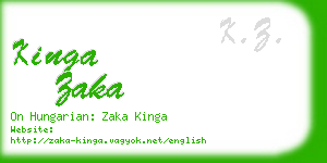 kinga zaka business card